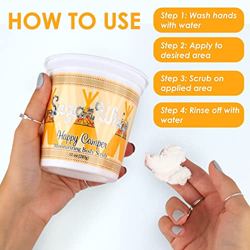 Primal Elements Sugar Scrub, Exfoliating Sugar Whip, Face and Body Cleanser, Moisturizer, Gingerbread, 10 oz Package