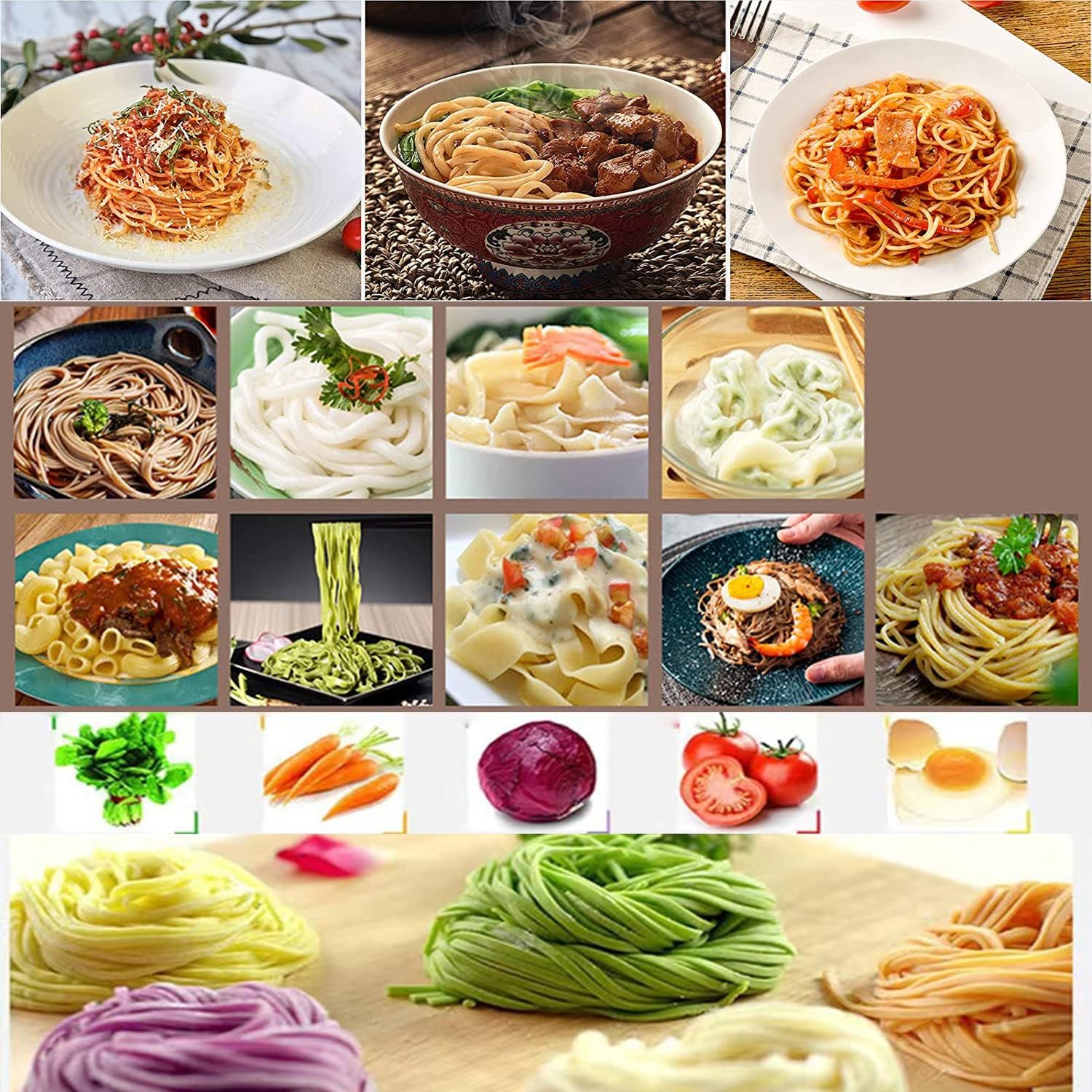 YILEFU Intelligent Fully Automatic Electric Home Pasta Machine Noodle Pasta Maker Making Machine Pasta Extruder 260W with 13 Noodle Molds Saves Time and Effort and is Beginner Friendly