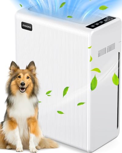 Air Purifiers for Home Large Room up to 2000ft², H13 HEPA Air Filter for Pets Hair Dander Smoke Pollen Dust, Non-Ozone, Portable Air Purifiers for Bedroom Office Living Room, E-300L, White