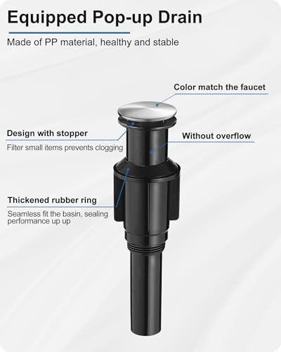 Vessel Sink Faucet, Oil Rubbed Bronze Waterfall Bathroom Sink Faucets, Brass Tall Bathroom Faucet Vanity Faucet 1 Hole Restroom Faucet Single Handle with Pop-up Drain Supply Hose