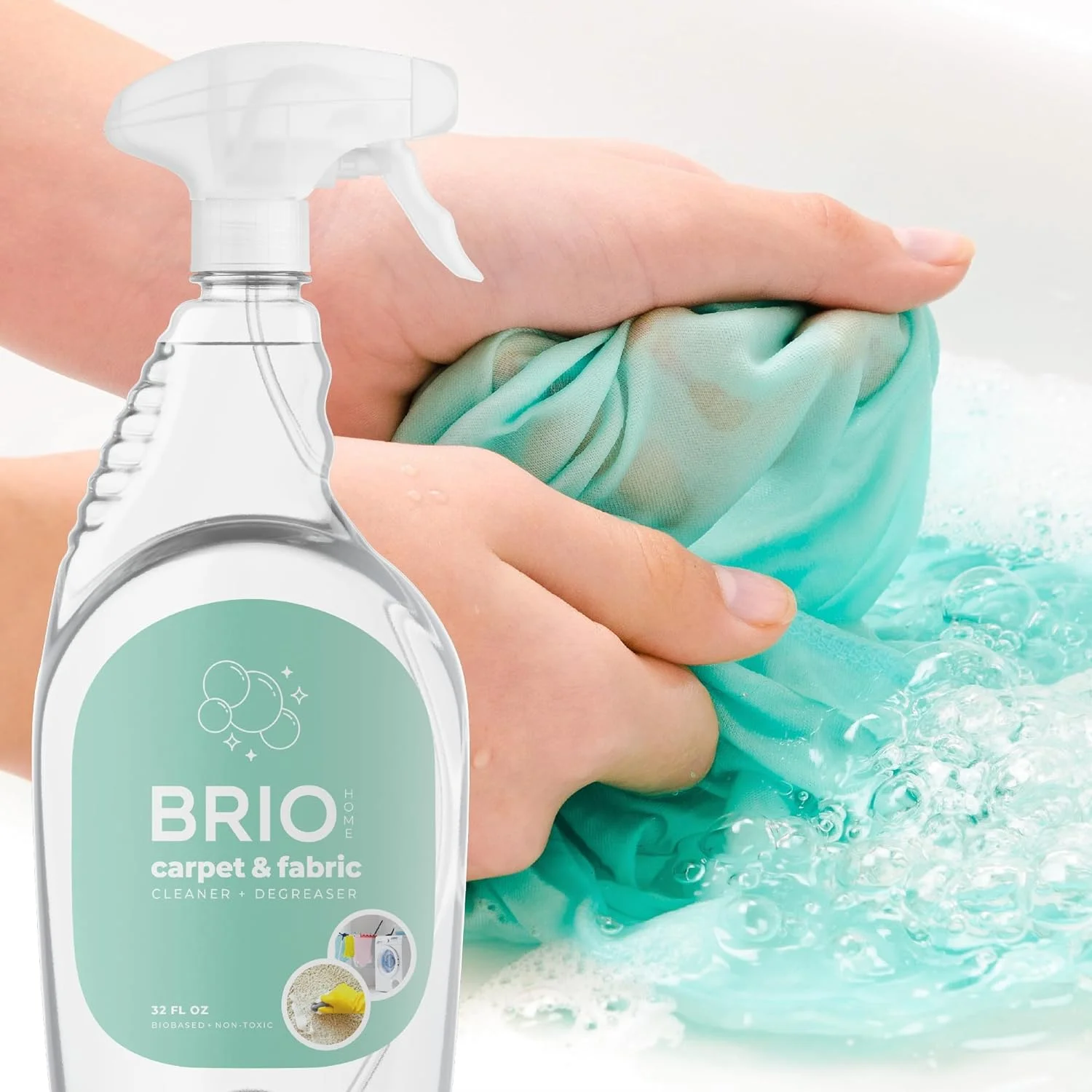 Carpet & Fabric, Scent, Biobased Carpet Cleaner & Stain Remover, Degreaser, Spot Treatment, Fabric Spray, Pretreat Laundry, Shoe Cleaner, 32 Fl Oz Ea, 4 Count