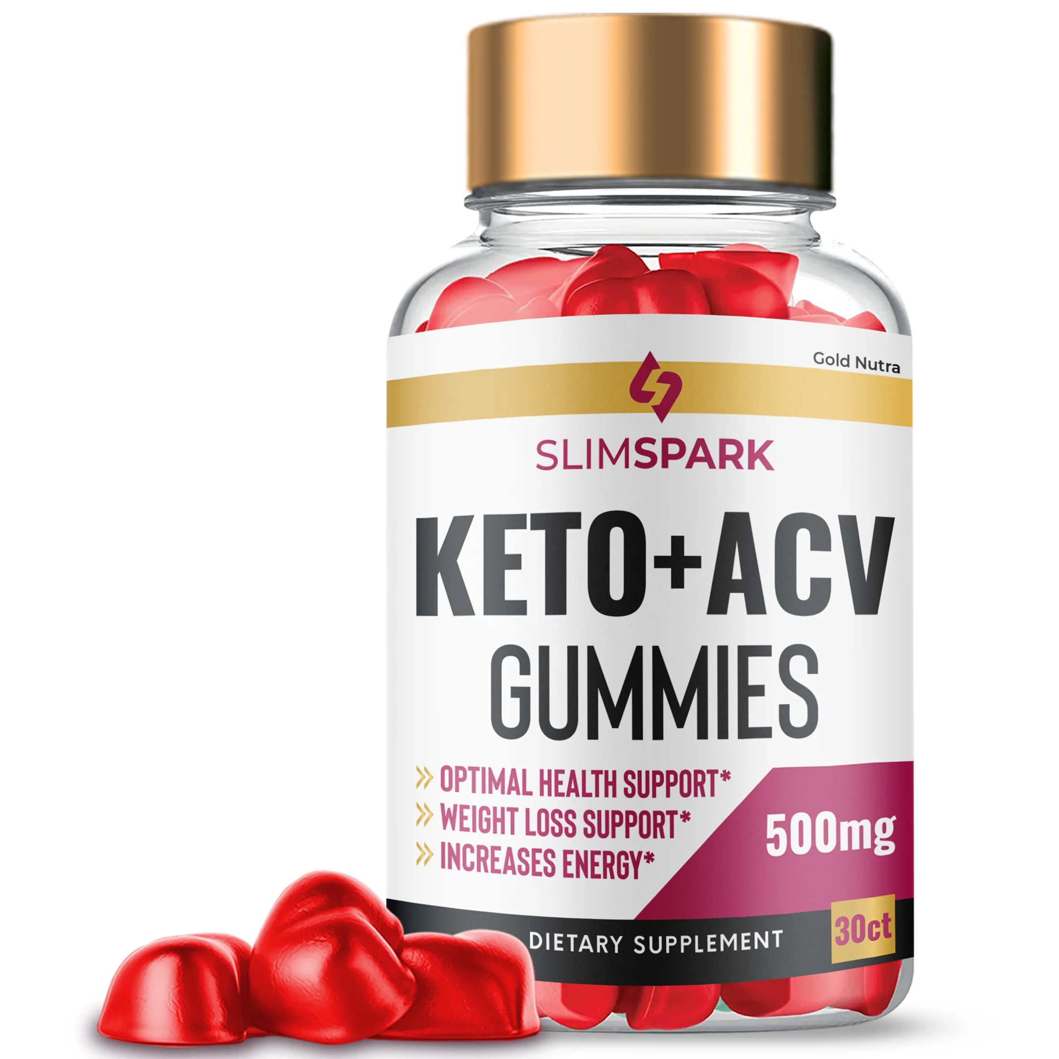 (1 Pack) SlimSpark Keto ACV Gummies, Maximum Strength, Apple Cider Vinegar, 1 Month Supply Dietary Supplement