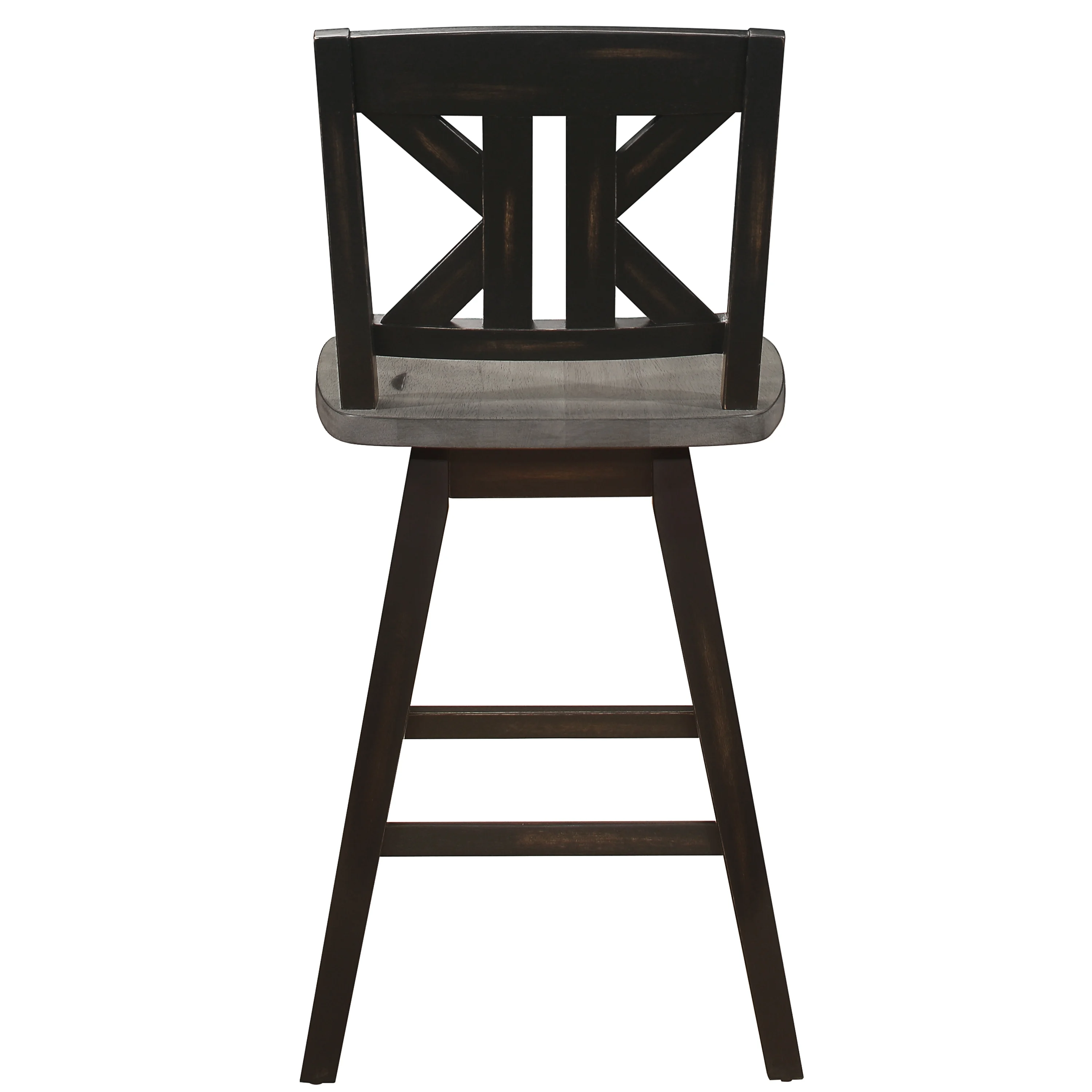 Lexiconhome Amsonia Wood 23.5-in KK-Back Swivel Counter Stool, Black Sand-Through