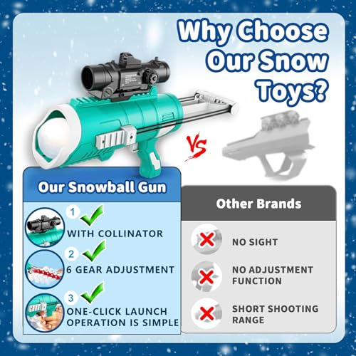 Snow Toys for Kids Outdoor, Snowball Maker Kit Snowball Blaster Gun Launcher, Snow Ball Duck Makers, Snow Molds Snow Toys r with Winter