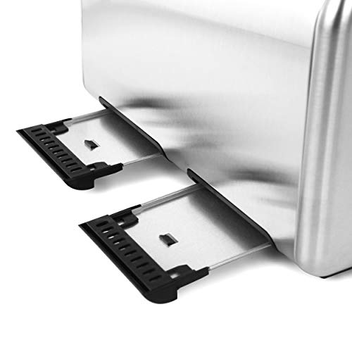 Megachef 4 Slice Toaster in Stainless Steel Red