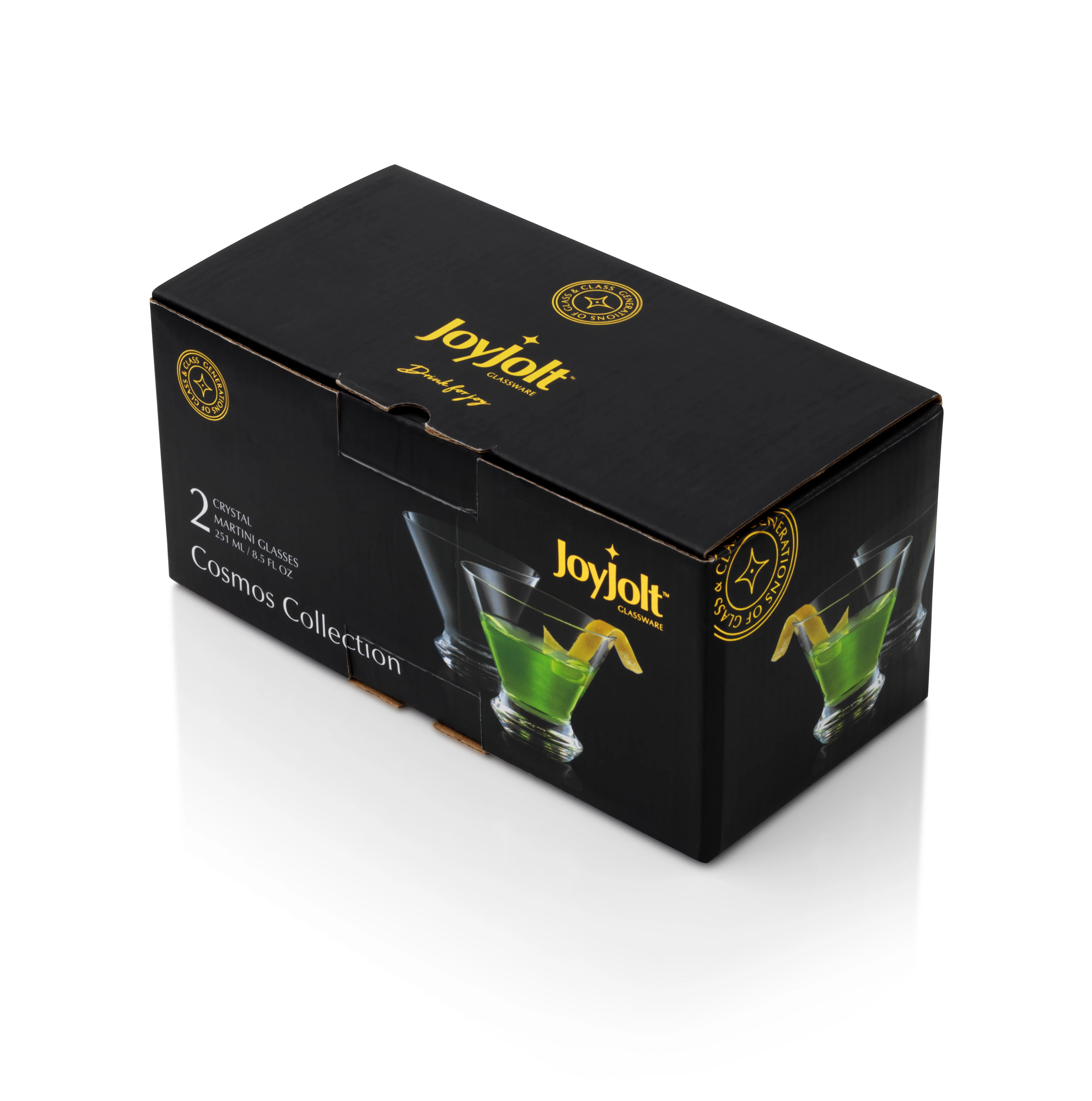 JoyJolt Cosmos Martini Glasses 8 oz (Set of 2)