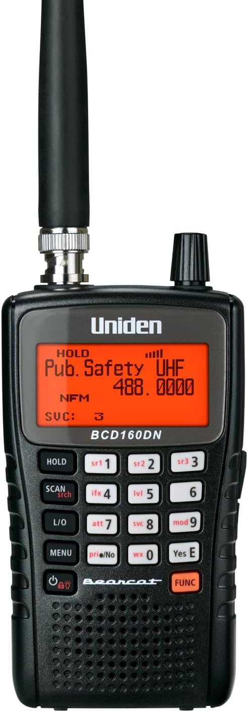 Uniden Bearcat BCD160DN Handheld Digital Scanner, Exclusive Features, Band Scope Rapid System/Channel Number Tagging, Narrow-Band Reception, and Search Features to Detect Signals Faster than Ever