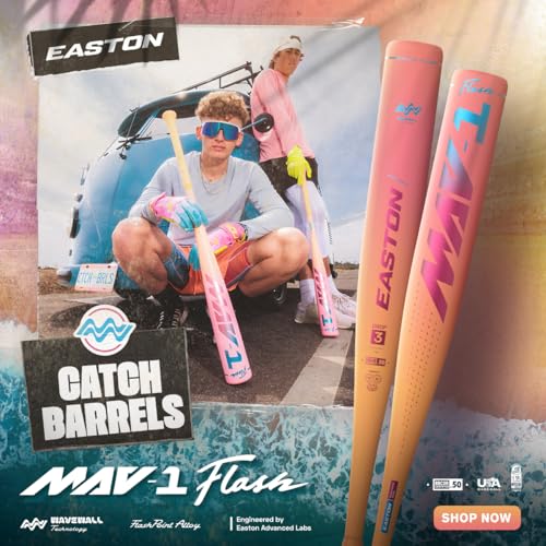 Easton | 2026 | MAV1 Flash Baseball Bat | USSSA - Coach/Machine Pitch | -10 Drop | 2 3/4' Barrel | 1 Pc. Alloy
