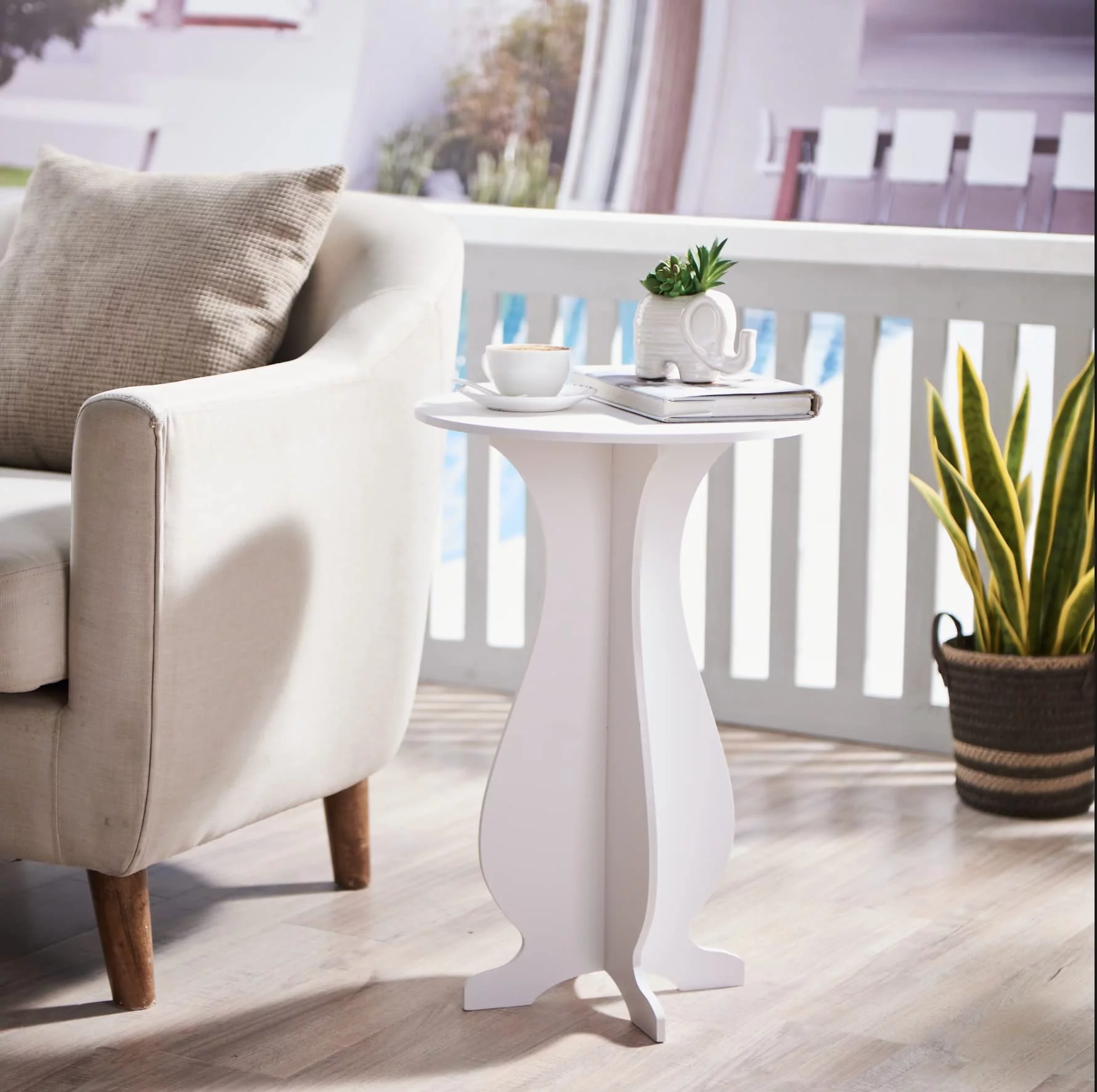 Kings Brand Furniture Round Side Table Plant Stand 24H