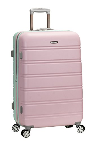 Rockland Melbourne Hardside Expandable Luggage with Spinner Wheels, Blue, Checked Large 28