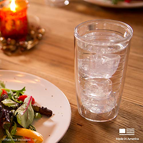 Tervis Yao Cheng Green Crystal Made in USA Double Walled Insulated Tumbler Travel Cup Keeps Drinks Cold & Hot, 16oz, Green Blue Stripe