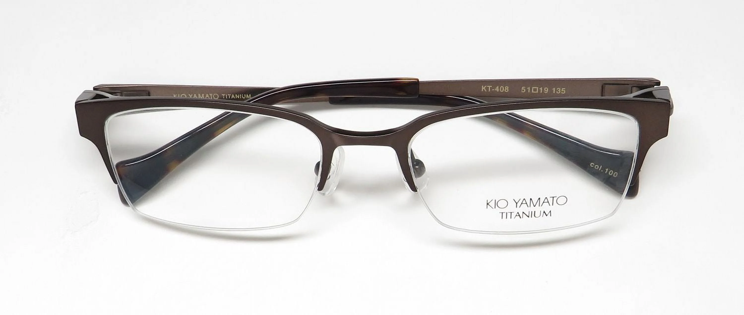 KIO YAMATO KT-408 TITANIUM METAL HALF-RIMLESS DESIGNER EYEGLASS FRAME/GLASSES
