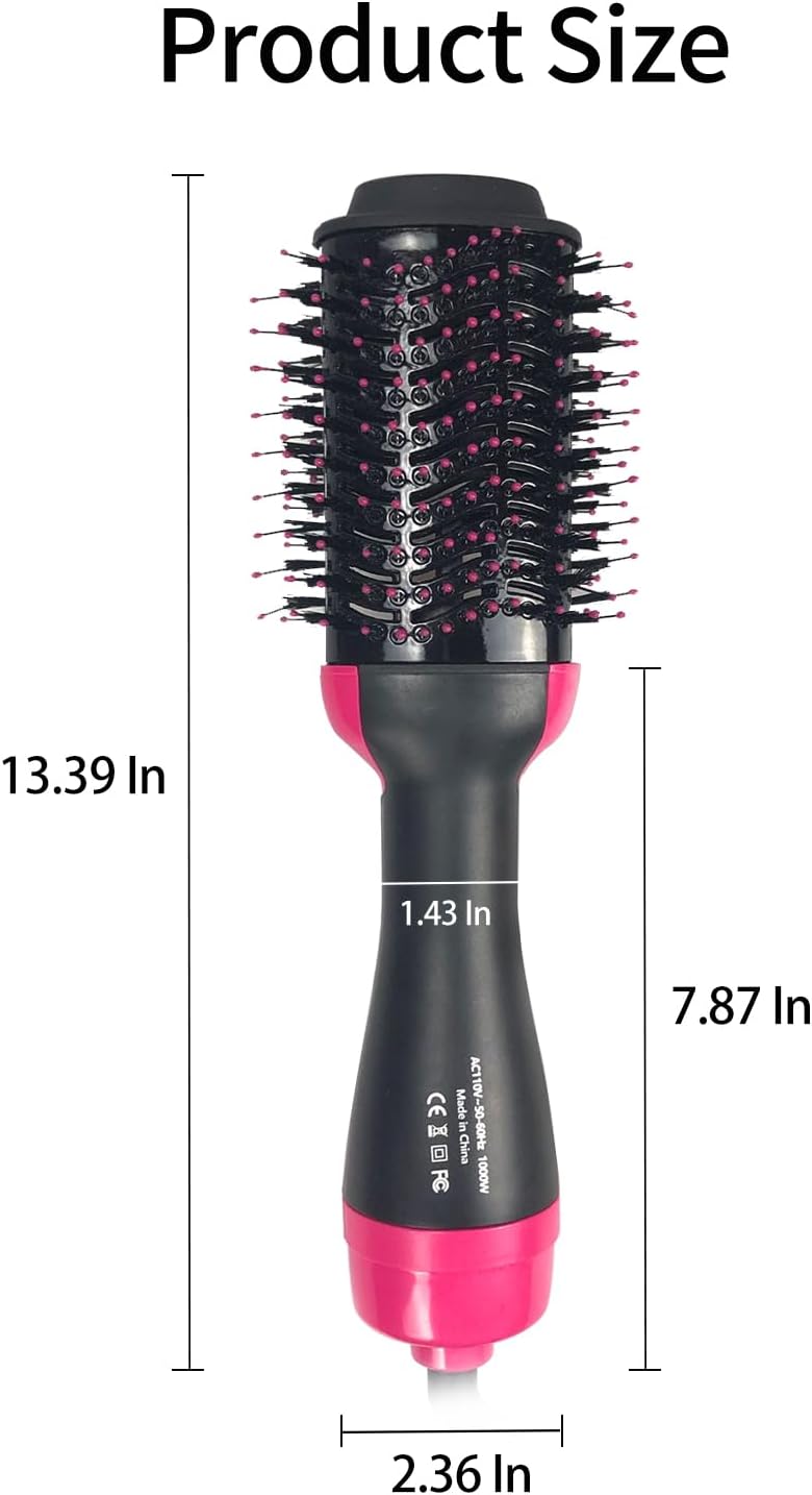 Hair Dryer Brush Blow Dryer Brush in One, Upgraded 4 in 1 Hair Dryer and Styler Volumizer with Negative Ion Anti-frizz Ceramic Titanium Barrel Hot Air Brush Hair Straightener Brush