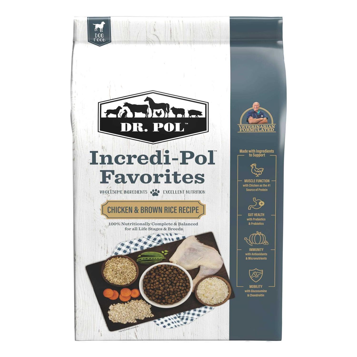 Dr. Pol Incredi-Pol Favorites Chicken & Brown Rice Dog Food - Pet Supplies online store