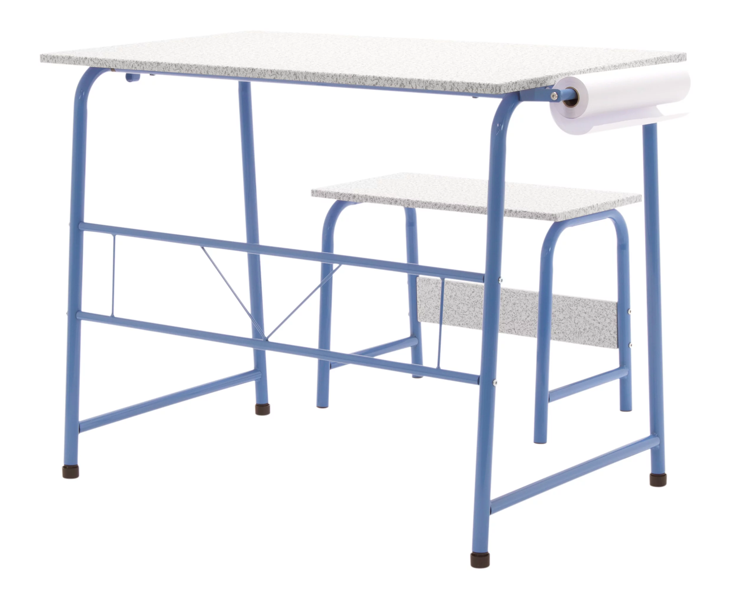 Studio Designs Project Center 2-Piece Metal Art Desk and Bench, Blue