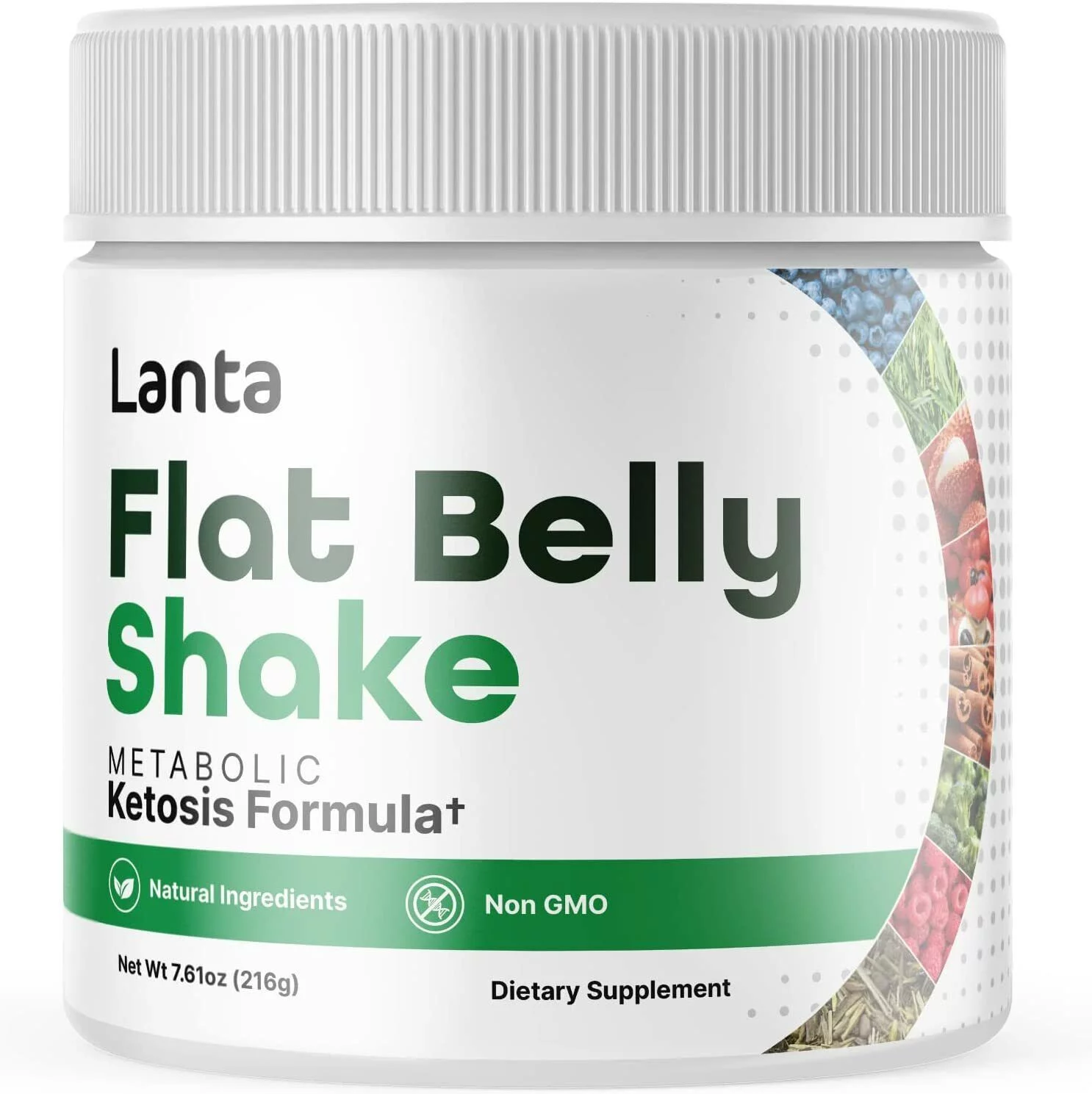 Lanta Flat Belly Shake Powder,Weight Loss,Fat Burn,Appetite Control Supplement - 216 gm