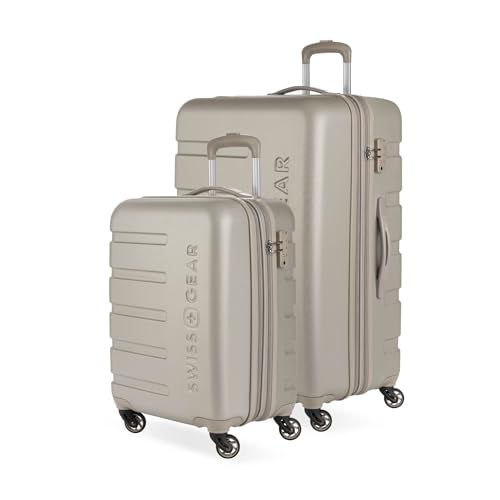 SwissGear 7366 Hardside Expandable Luggage with Spinner Wheels, White, Carry-On 19-Inch
