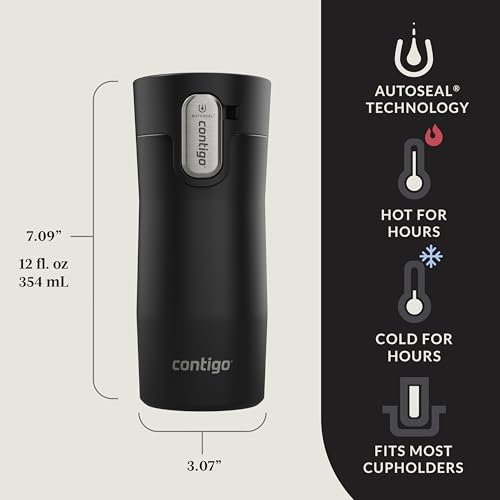 Contigo AUTOSEAL West Loop Vacuum-Insulated Stainless Steel Travel Mug with Easy-Clean Lid 20 oz Sake