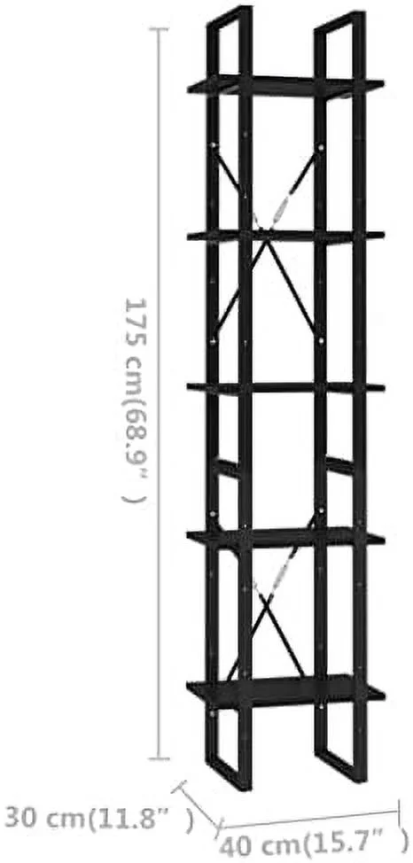 HOOMHIBIU 5-Tier Book Cabinet Bookshelves Floor Standing Display  Shelves Display Rack for Home Office Living Room Bed Room Sonoma Oak 15.7"x11.8"x68.9" Engineered Wood