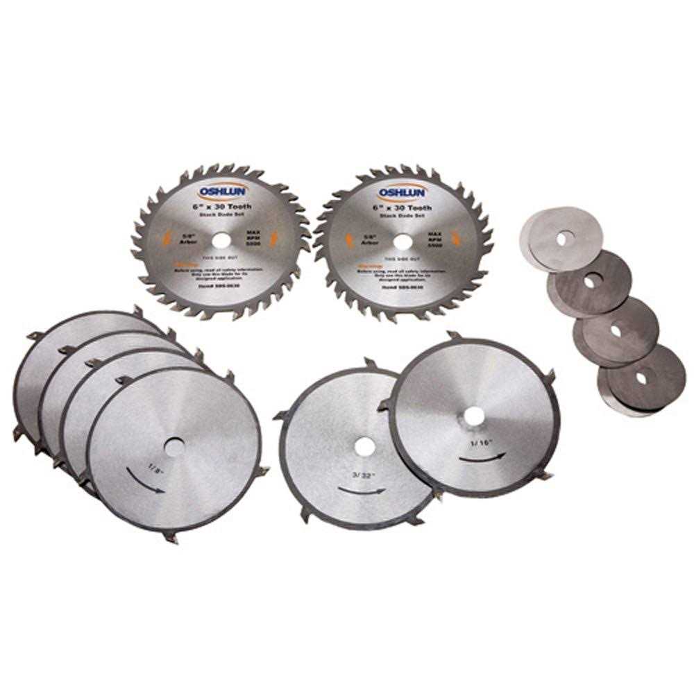 Oshlun Sds-0630 6-Inch 30 Tooth Stack Dado Set with 5/8-Inch Arbor