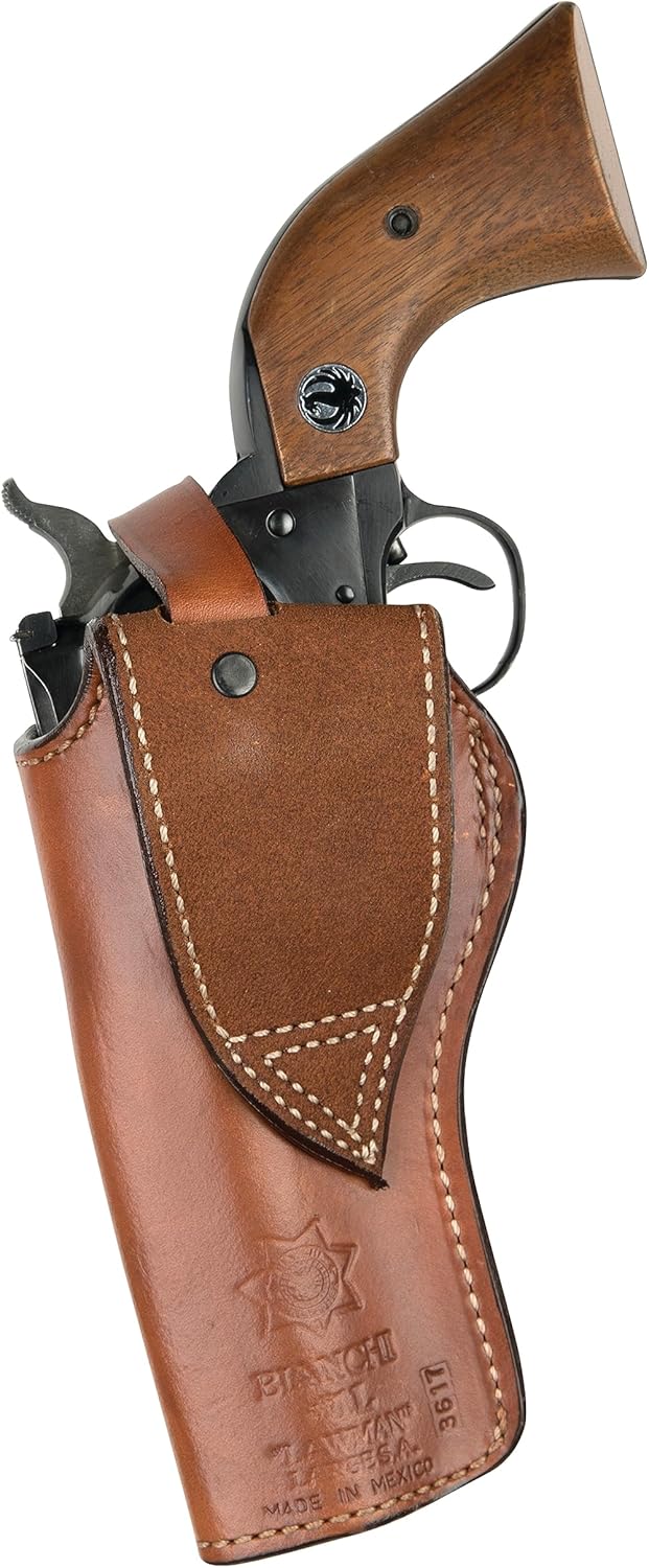 Bianchi 10056: Lawman Holster Tan Lh Lg Sngl Act 4 5/8In