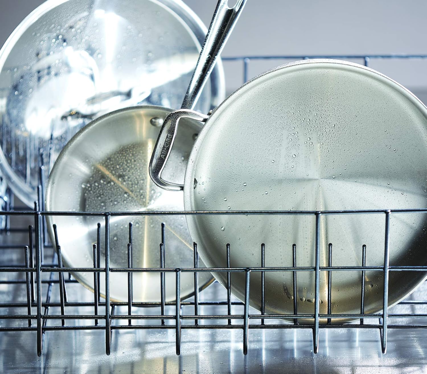 All-Clad D3 Fry Lid, 10 Inch Pan, Dishwasher Safe Stainless Steel Cookware, Silver, 10-Inch & Stainless Steel Tri-Ply Bonded Dishwasher Safe Sauce Pan with Lid, Cookware, 3-Quart, Silver