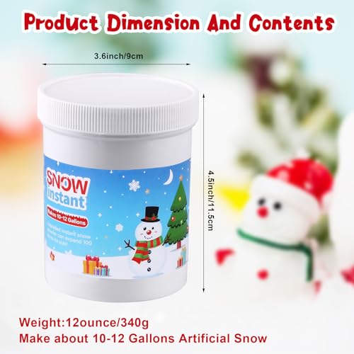 Instant Snow Fake Snow Powder Makes 12 Gallons of Artificial Snow Instant Snow Powder Instant Snow Packets Magic Snow for Winter Decoration Holiday DIY Crafts Artificial Snow Play