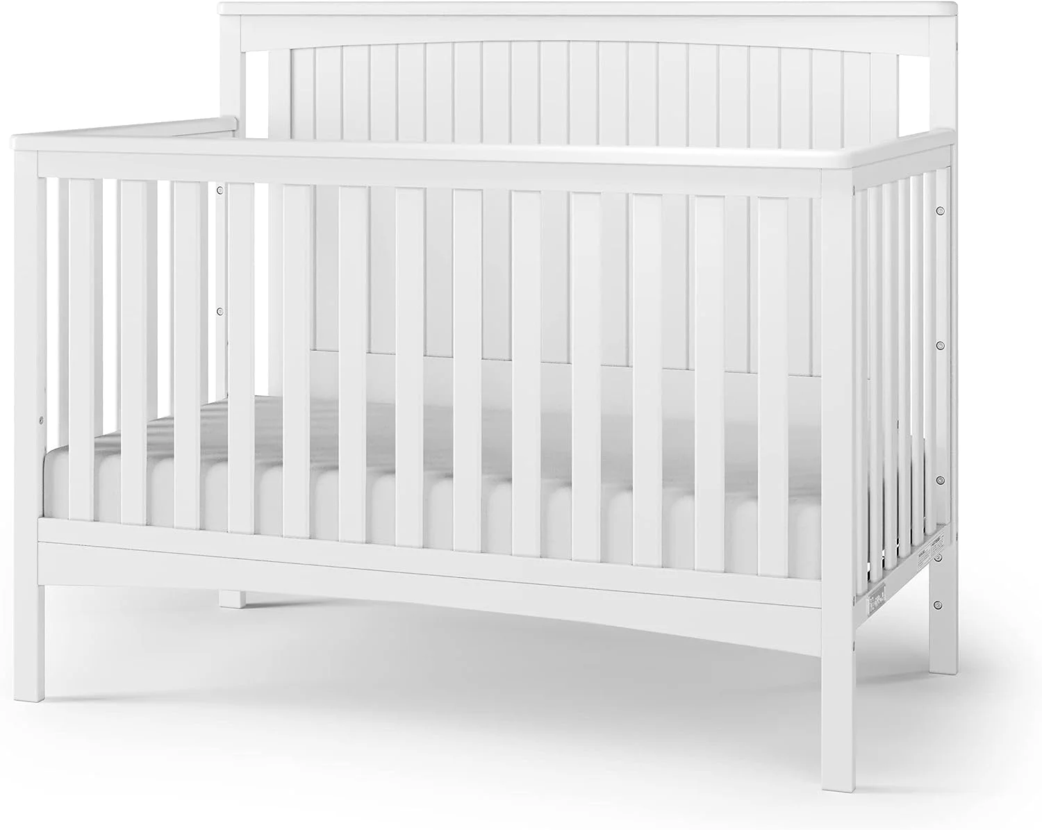 Child Craft Scout 4-in-1 Convertible Crib, Baby Crib Converts to Day Bed, Toddler Bed and Full Size Bed, 3 Adjustable Mattress Positions, Non-Toxic, Baby Safe Finish (Matte White)