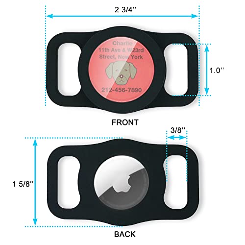 Airtag Dog Collar Holder, Silicone Airtag Case for Apple Air Tag Tracker, Air Tag Cover for Pet Collars