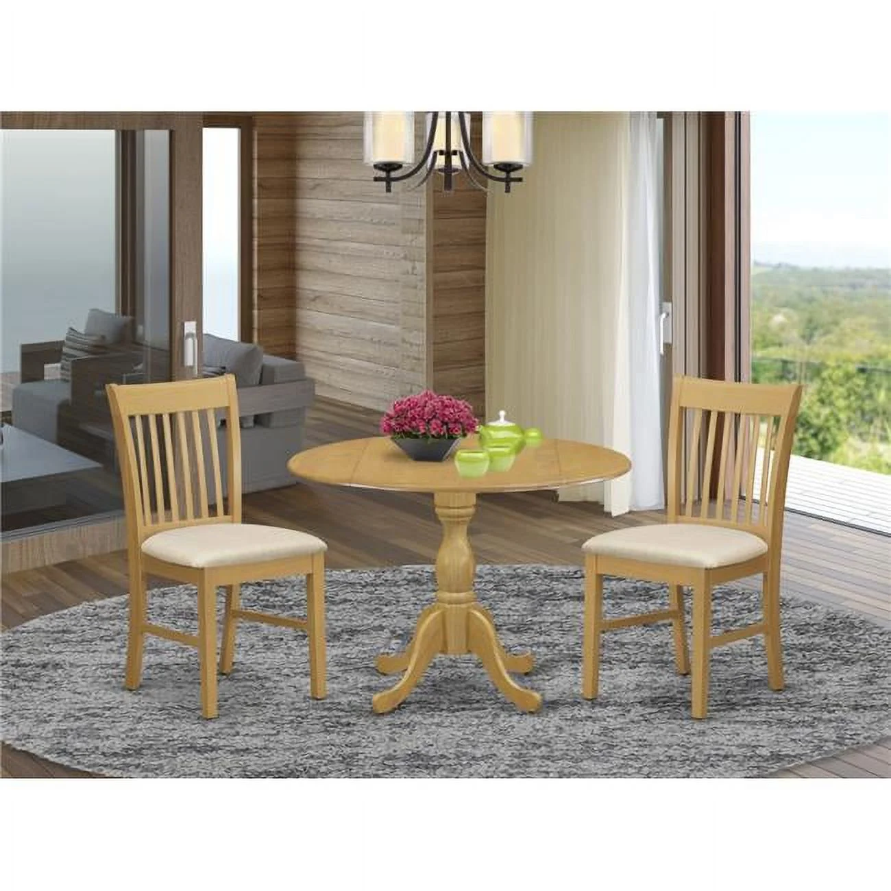 3 Piece Dublin Dining Room Table Set - Oak
