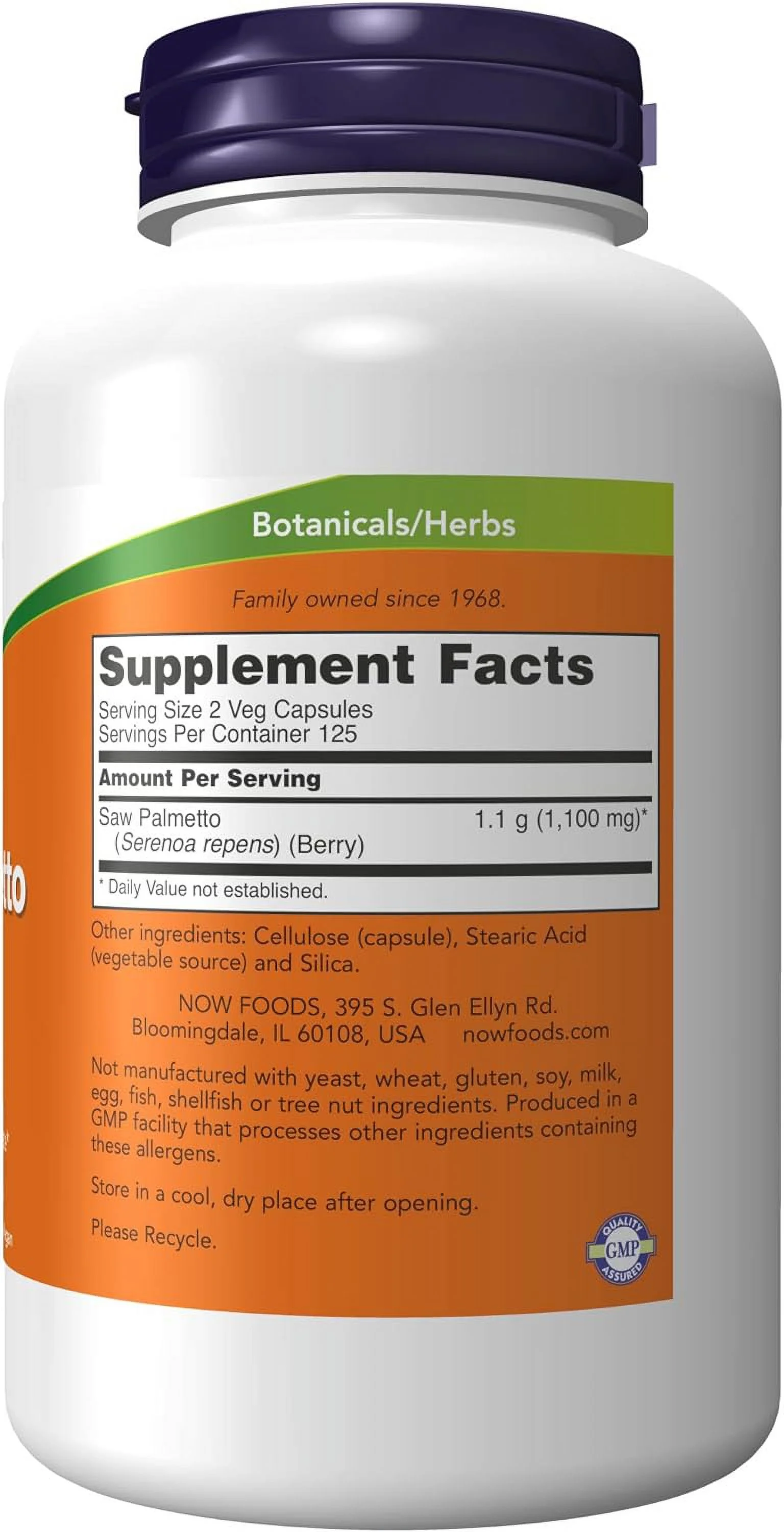 NOW Supplements, Saw Palmetto Berries (Serenoa repens) 550 mg, Men's Health*, 250 Veg Capsules