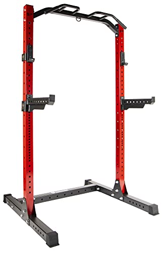 SF-SS1 1,000 Pound Capacity 3” x 3” Power Rack Squat Stand, Includes J-Hooks and Safety Spotter Arms, Optional Conversion Kits