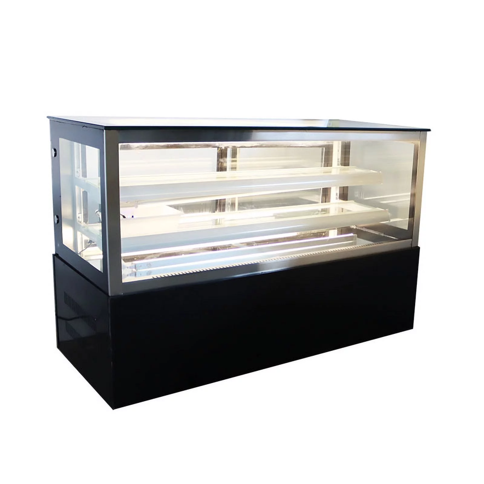 PreAsion Refrigerated Cake Display Cabinet Right Angle Bakery Showcase with Humidifying Function 220V