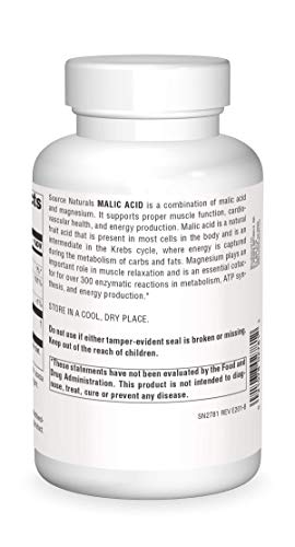 Source Naturals Malic Acid, Supports Muscles and Energy Production*, 2,500 mg - 240 Tablets