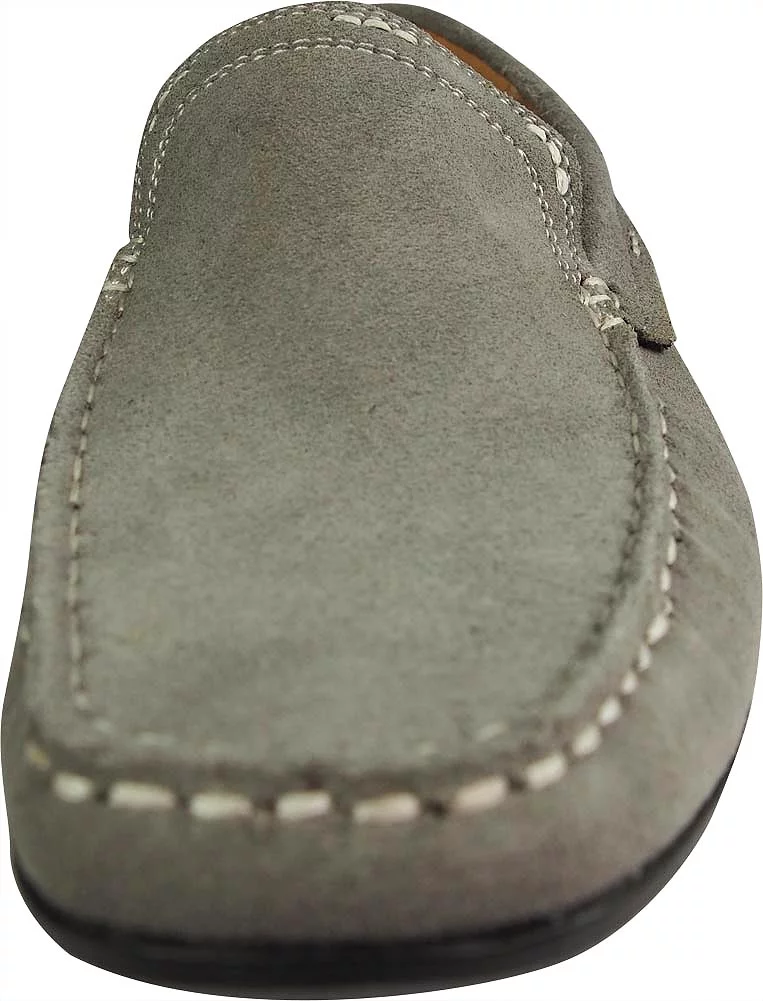 Masimo Mens Leather Driving Shoes Adult Male Slip on Loafers Grey 6