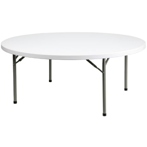 Flash Furniture Elon 2' Round All-Occasion Plastic Folding Event Table, Foldable Portable Banquet Table for Indoor/Outdoor Events, White