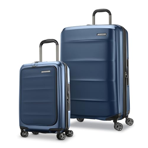 Samsonite Carry-On Pro Front Pocket Hardside Expandable 21-Inch Octiv Luggage: Durable & Impact Resistant, 360° Aero Trac Spinner Wheels, Adjustable Telescopic Handle, TSA Approved Lock - Silver