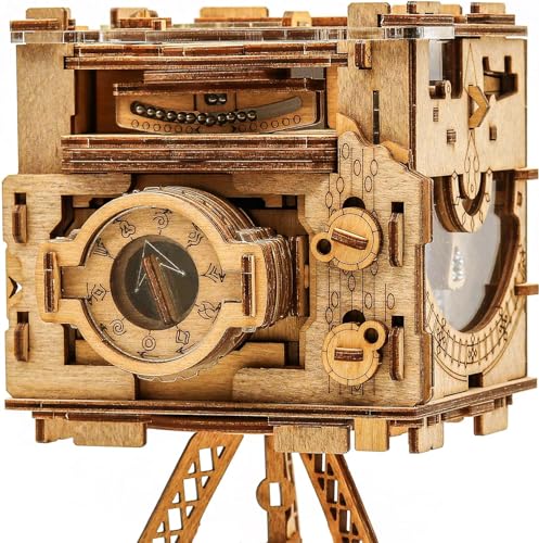 iDventure Cluebox PRO - Sherlock's Camera - Escape Room Game - sequential Puzzle Box - 3D Wooden Puzzle for Adults - Brain Teaser - Birthday Gift Gadget for Men and Women - Money Box