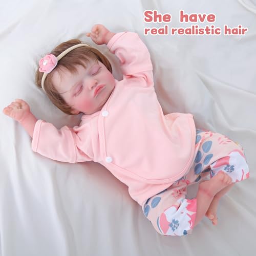 Realistic Baby Doll, Reborn Baby Dolls 18 Inch, Baby Dolls That Look Real,Handmade Lifelike Reborn Baby Dolls with Gift Box for Kids Age 3+