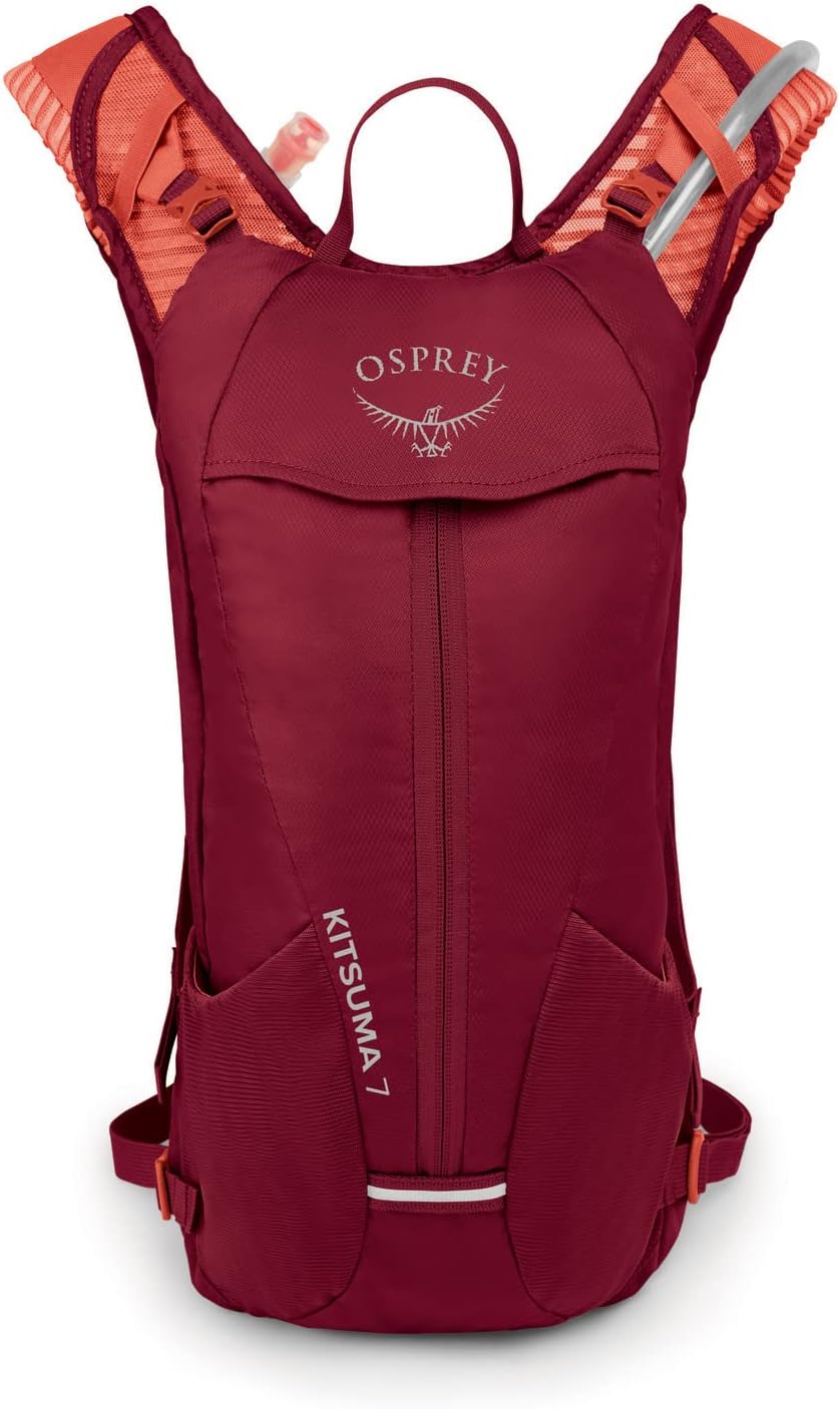 Osprey Kitsuma 7L Women's Biking Backpack with Hydraulics Reservoir, Claret Red
