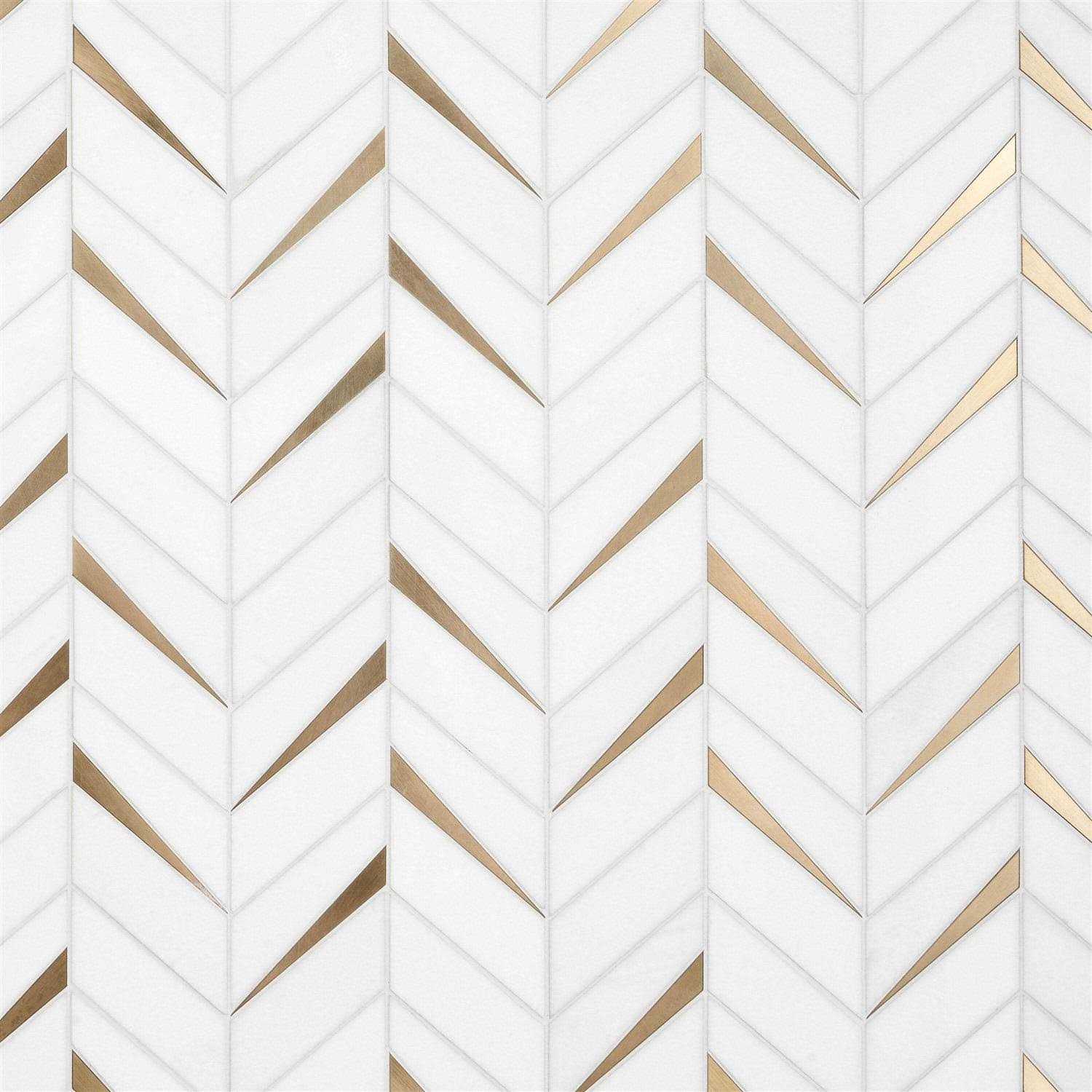 Ivy Hill Tile Love Lane 13.3 in. x 10.82 in. Polished Marble and Brass Wall Mosaic Tile