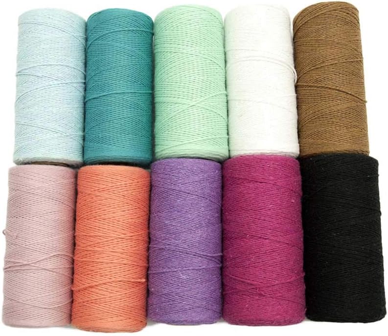 2 Roll 1mm Cotton Loom Warp Thread Yarn for Weaving Carpet Tapestry Rug DIY