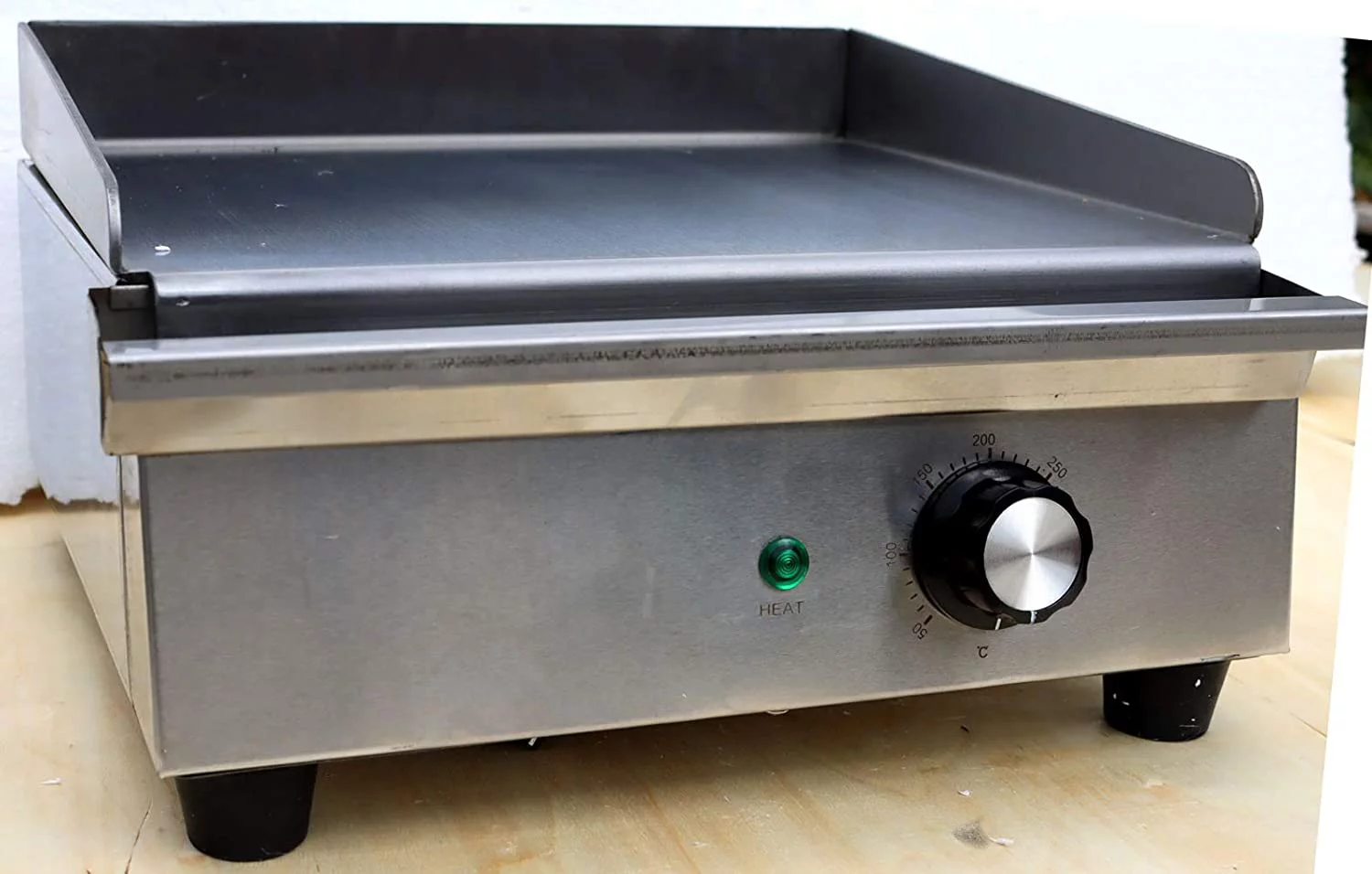 INTBUYING Electric Countertop Griddle Commercial Adjustable Temperature Control Restaurant Cooking Flat Grill Stainless Steel 110V