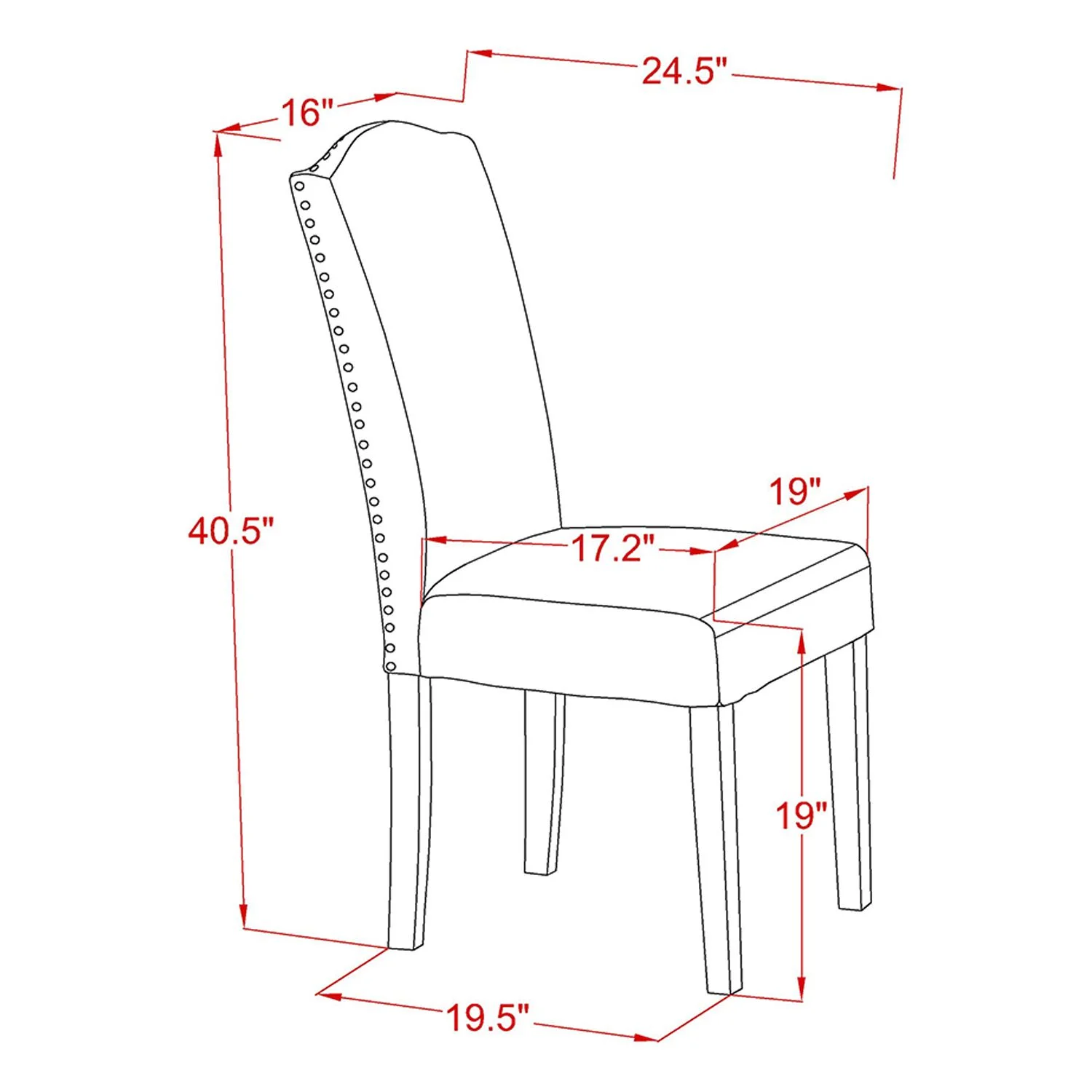 HomeStock Neo-Classical Nostalgia 5Pc Rectangle 60 Inch Dining Table And Four Parson Chair With Mahogany Leg And Linen Fabric Dark Coffee