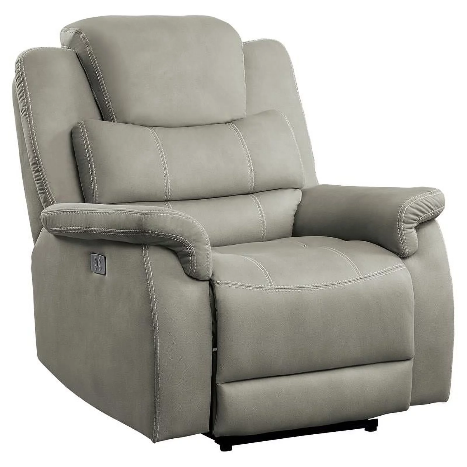 Lexicon Shola Transitional Microfiber Power Reclining Chair in Gray