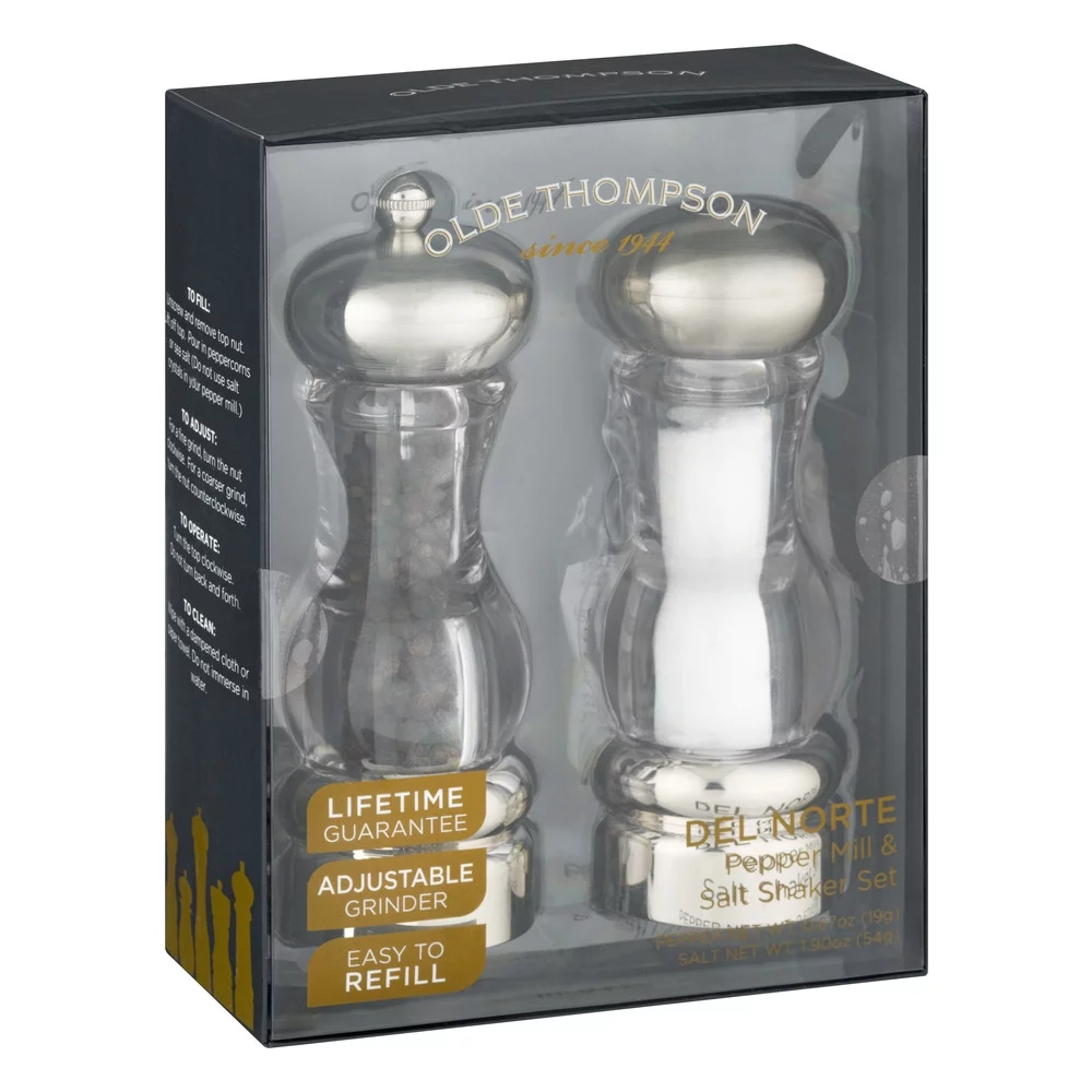 Old Thompson Del Norte Acrylic Salt and Pepper Mill Set