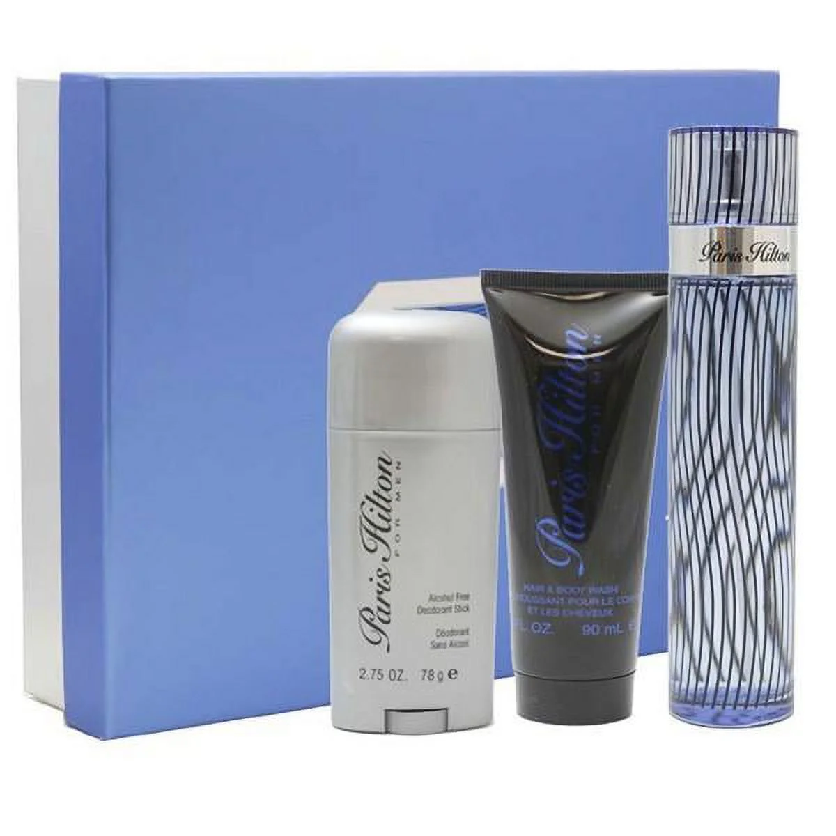 Paris Hilton Man Gift Set by Paris Hilton - 3 Piece Gift Set: 1.7 Oz Eau De Toilette Spray + 2.7 Deodorant Stick + Shaving Kit. For Men