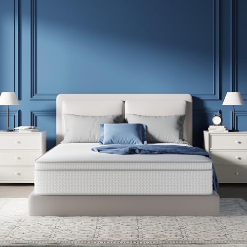 Avenco 10 Inch Queen Mattress, Hybrid Mattress in a Box with Smarts™ Coil Individually Pocket Spring, Medium Firm Mattresses with Memory Foam for Pressure Relief,CertiPUR-US Certified