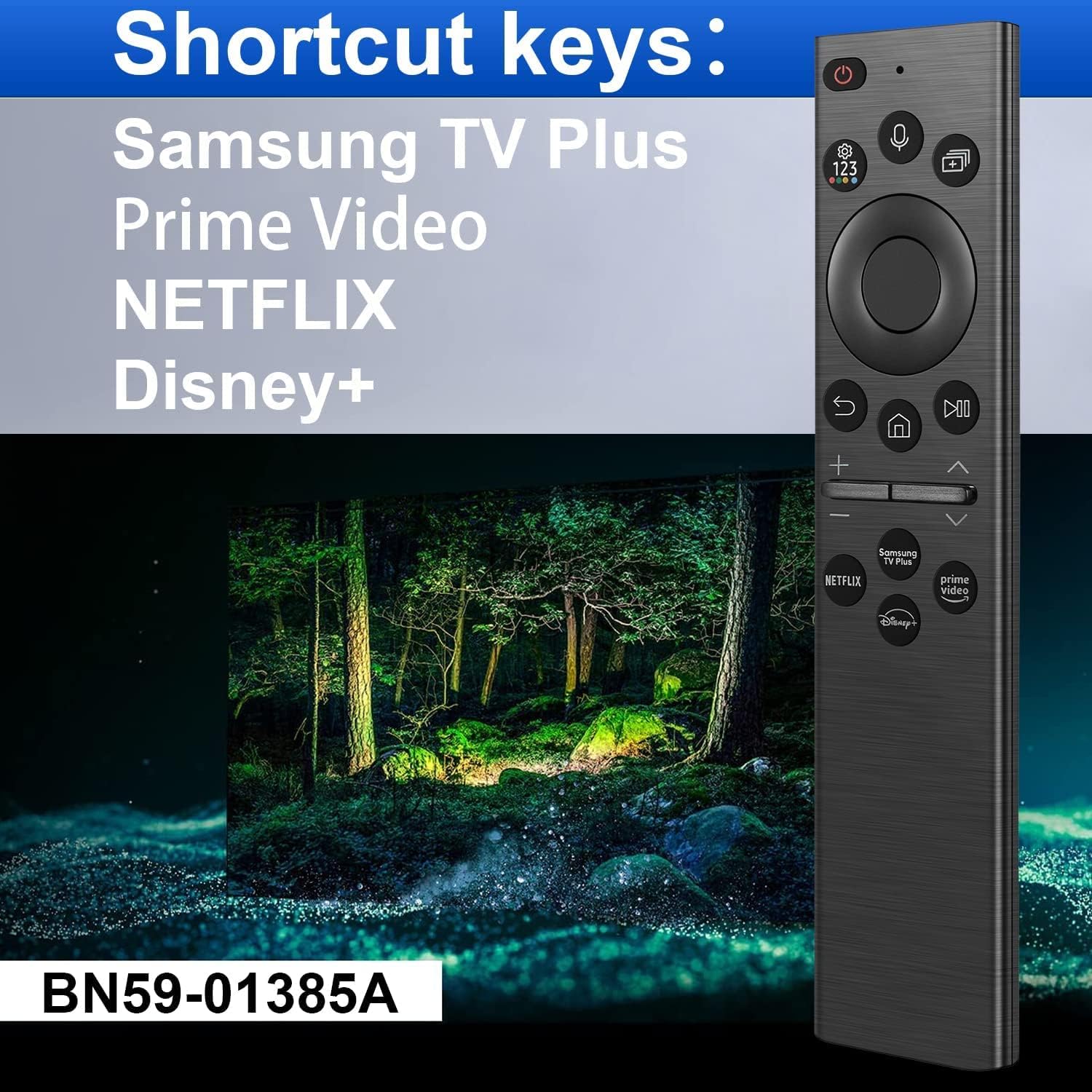 Replacement BN59-01385A Voice Control Enabled Remote Control for Samsung Smart TVs Compatible with Neo QLED, The Frame and Crystal UHD Series