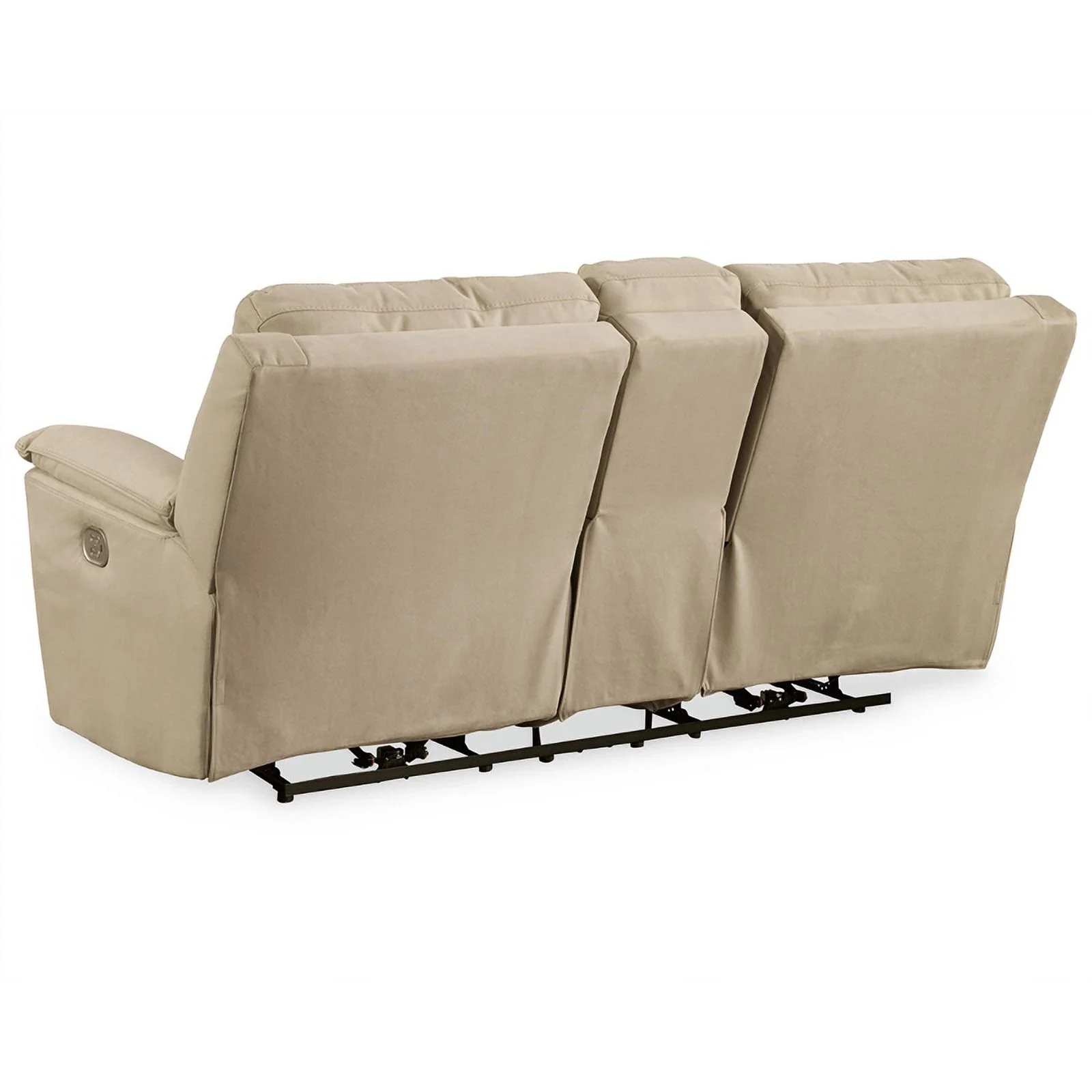 Ashley Furniture Next-Gen Gaucho Faux Leather Power Reclining Loveseat in Latte